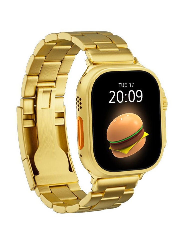 AROAQ - Ultra Gold Smart Watch Wireless Charging Bracelet, Bluetooth Call, Wireless Charging, Fitness Tracking with High Memory and Efficient Response - Image 1