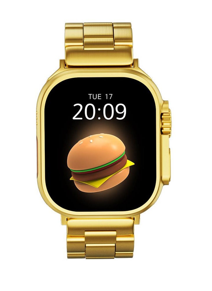 AROAQ - Ultra Gold Smart Watch Wireless Charging Bracelet, Bluetooth Call, Wireless Charging, Fitness Tracking with High Memory and Efficient Response - Image 1