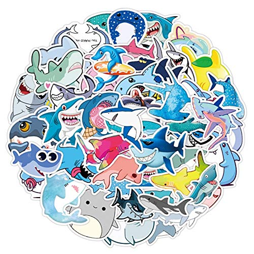 iDream Self-Adhesive Shark Theme Stickers (Set of 50) – Ocean Animal Decals for Kids, Waterproof, Durable, Vibrant, Ideal for Laptops, Water Bottles, Walls, Scrapbooks, Gifts and More - Image 3