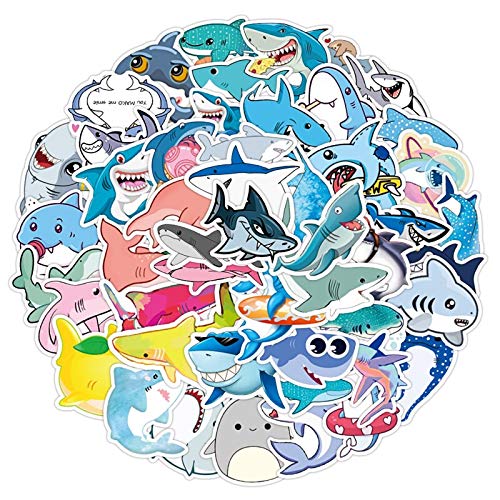 iDream Self-Adhesive Shark Theme Stickers (Set of 50) – Ocean Animal Decals for Kids, Waterproof, Durable, Vibrant, Ideal for Laptops, Water Bottles, Walls, Scrapbooks, Gifts and More - Image 2