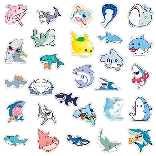 iDream Self-Adhesive Shark Theme Stickers (Set of 50) – Ocean Animal Decals for Kids, Waterproof, Durable, Vibrant, Ideal for Laptops, Water Bottles, Walls, Scrapbooks, Gifts and More - Image 4