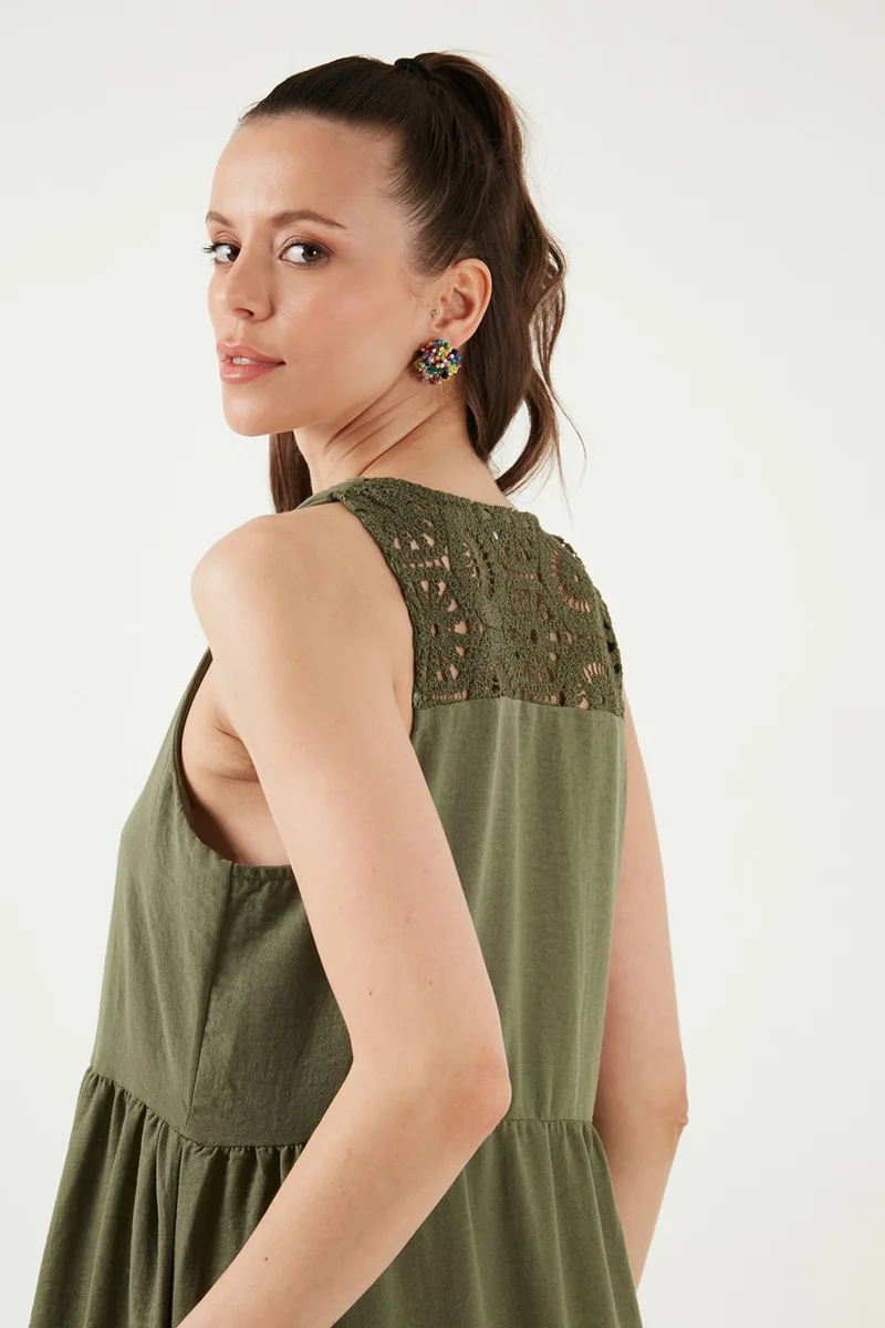 ليلا Tiered Cotton Dress