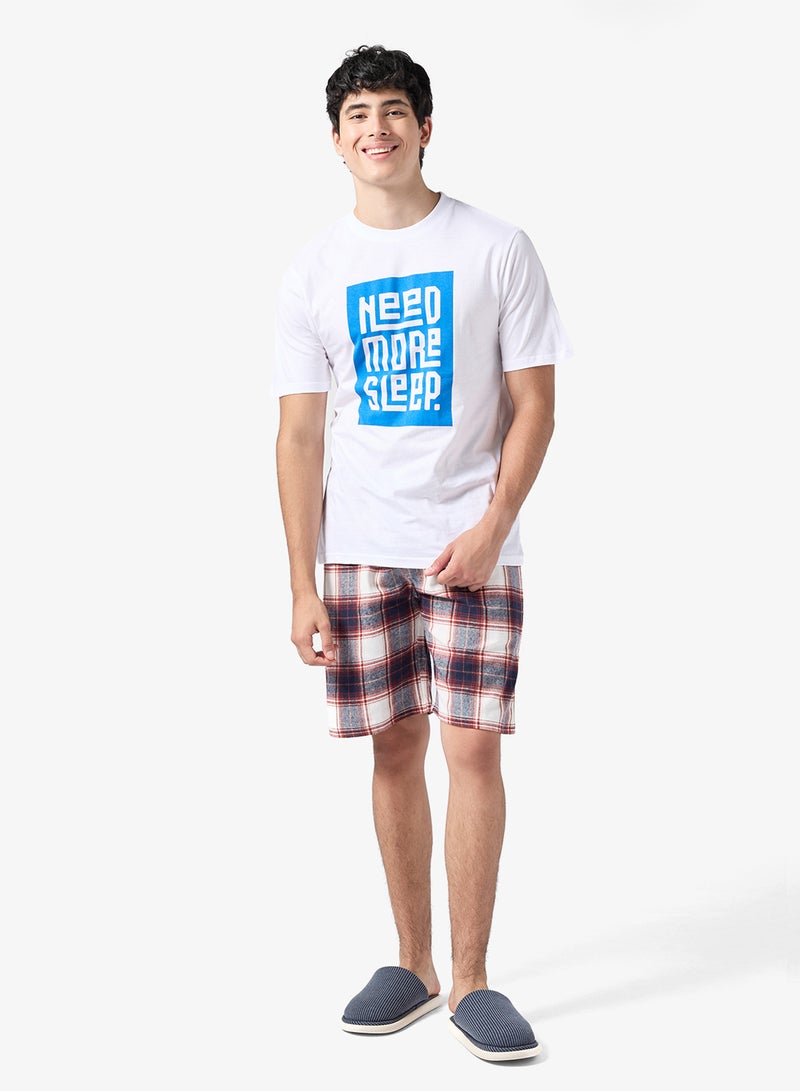 سفنتي فايف طقم بيجامة تي شيرت وشورت - Image 1