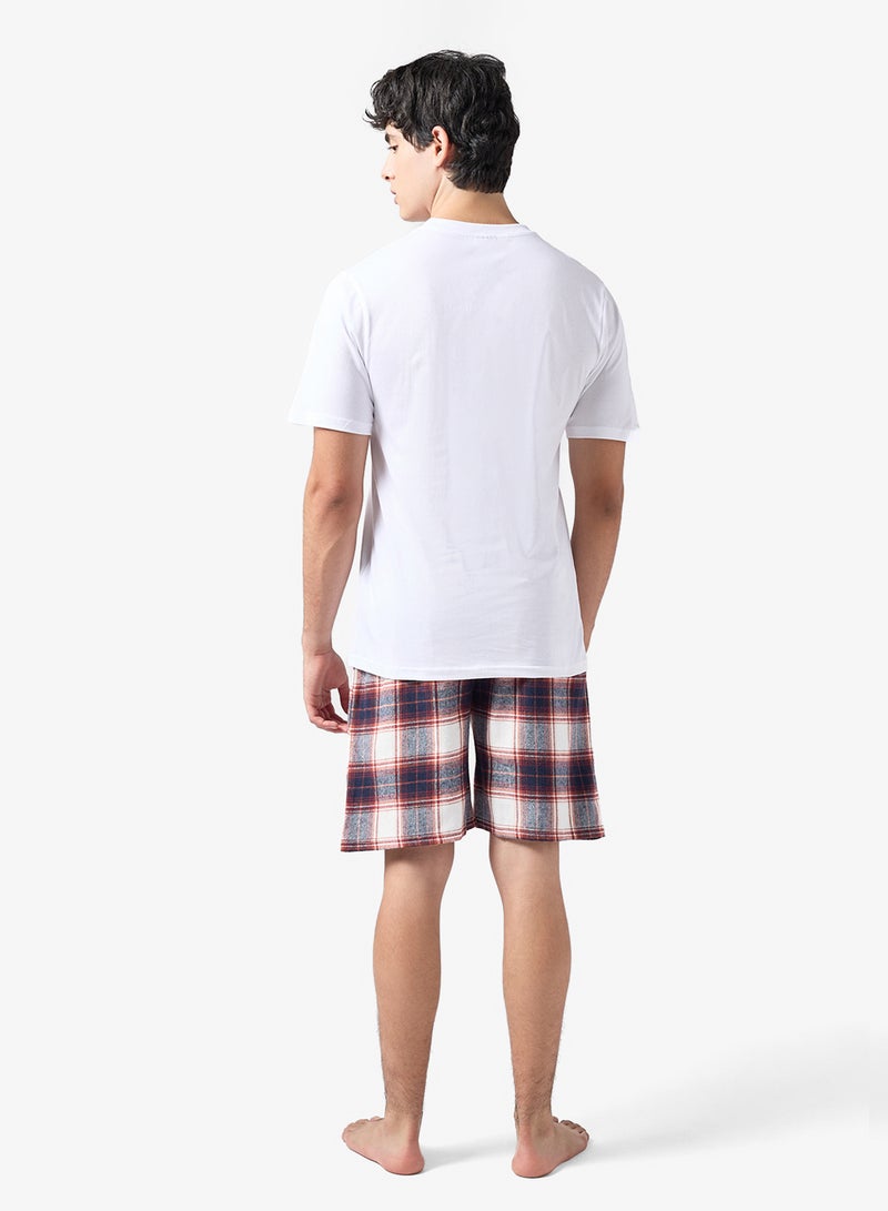 سفنتي فايف طقم بيجامة تي شيرت وشورت - Image 3