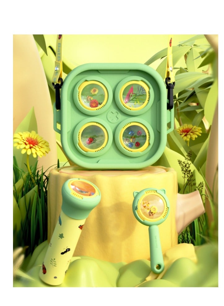 Y&D طقم استكشاف الأطفال لعبة استكشاف الطبيعة طقم مغامرة خارجية للأولاد والبنات، حقيبة صيد الحشرات، عدسة مكبرة، كاليودوسكوب هدية للأطفال - Image 1