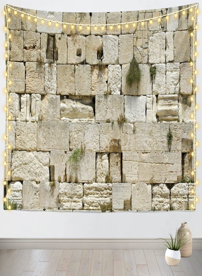 Loccor Jerusalem Tapestry - Ancient Israel Wall Hanging, Old City Wailing Wall, Religious Decor for Bedroom, Living Room, Dorm - 70x45 Inches - Image 2