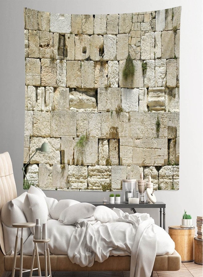 Loccor Jerusalem Tapestry - Ancient Israel Wall Hanging, Old City Wailing Wall, Religious Decor for Bedroom, Living Room, Dorm - 70x45 Inches - Image 4