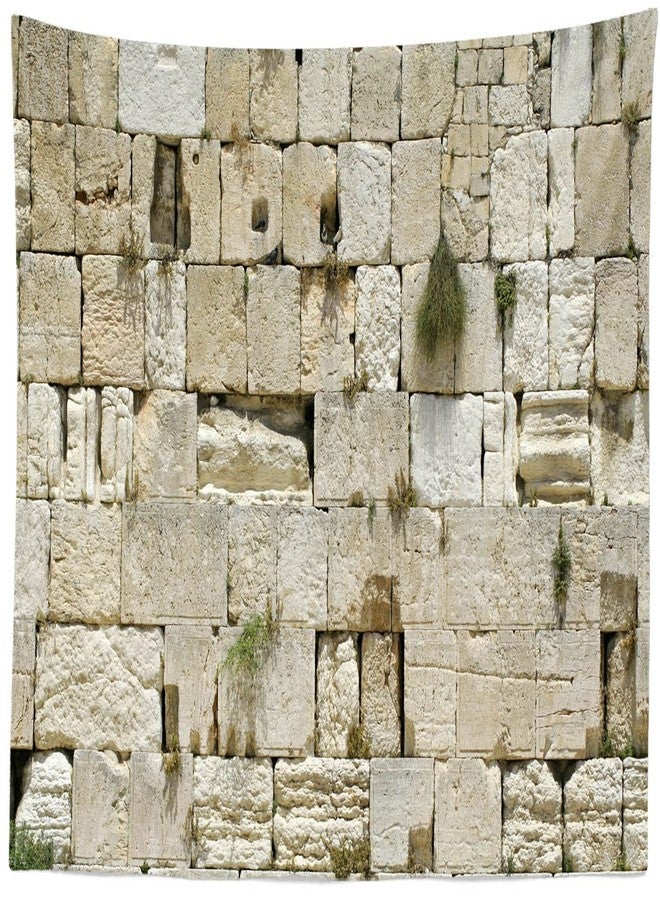 Loccor Jerusalem Tapestry - Ancient Israel Wall Hanging, Old City Wailing Wall, Religious Decor for Bedroom, Living Room, Dorm - 70x45 Inches - Image 1