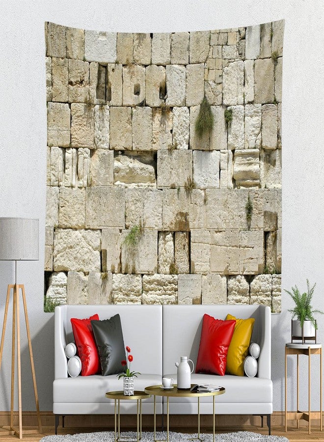 Loccor Jerusalem Tapestry - Ancient Israel Wall Hanging, Old City Wailing Wall, Religious Decor for Bedroom, Living Room, Dorm - 70x45 Inches - Image 3