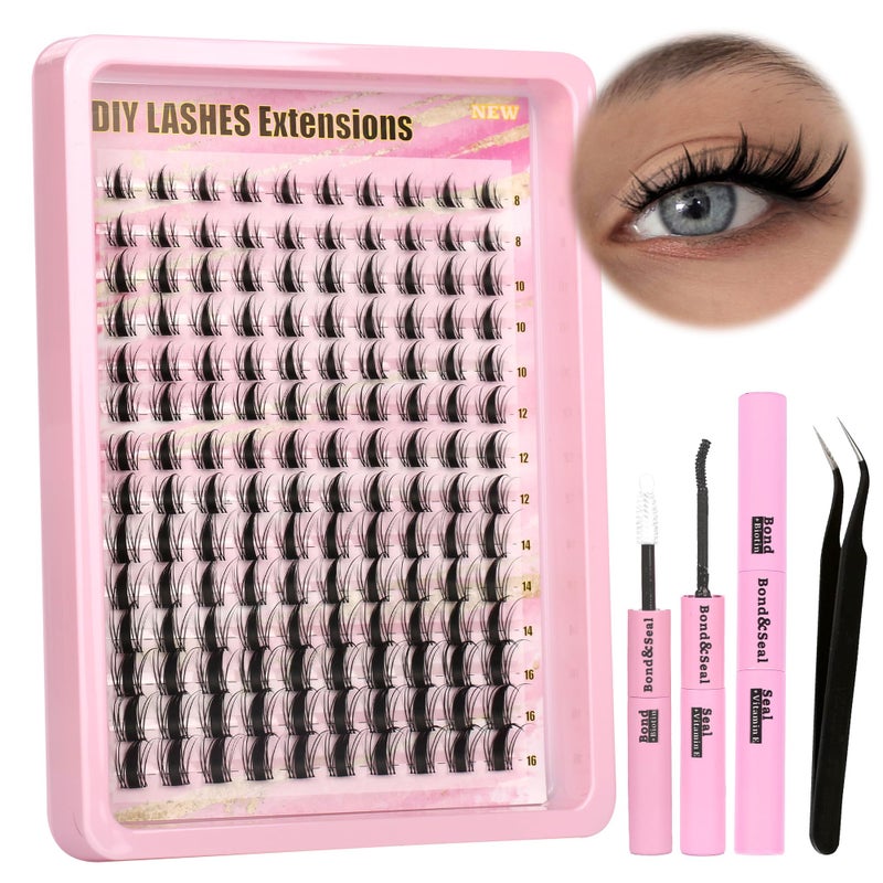 Gmagictobo Lash Clusters Manga Lash Clusters Kit Clear Fairy Eyelash Clusters Wet-Look Spiky Anime Lashes Pack C Curl Individual Lashes Lash Glue Lash Tweezers - Image 1