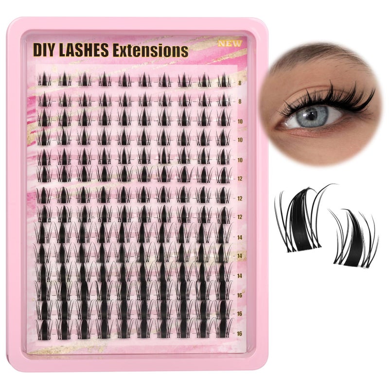 Gmagictobo Lash Clusters Manga Lash Clusters Kit Clear Fairy Eyelash Clusters Wet-Look Spiky Anime Lashes Pack C Curl Individual Lashes Lash Glue Lash Tweezers - Image 3