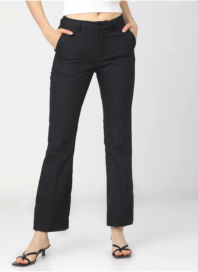 Tokyo Talkies Mid Rise Straight Fit Trousers