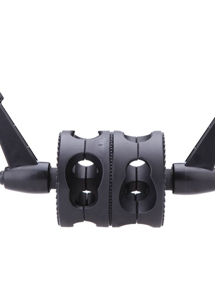 Dual Swiveling Grip Head Angle Clamp For Photo Studio Boom Arm Reflector Holder Stand Black  - Image 1