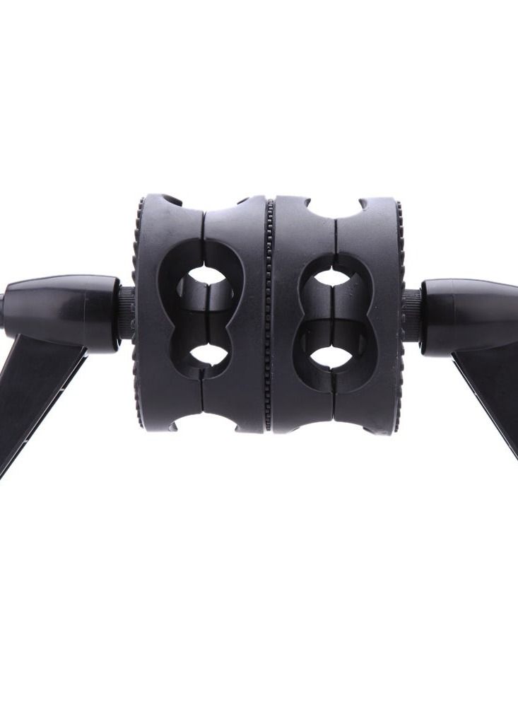 Dual Swiveling Grip Head Angle Clamp For Photo Studio Boom Arm Reflector Holder Stand Black  - Image 4