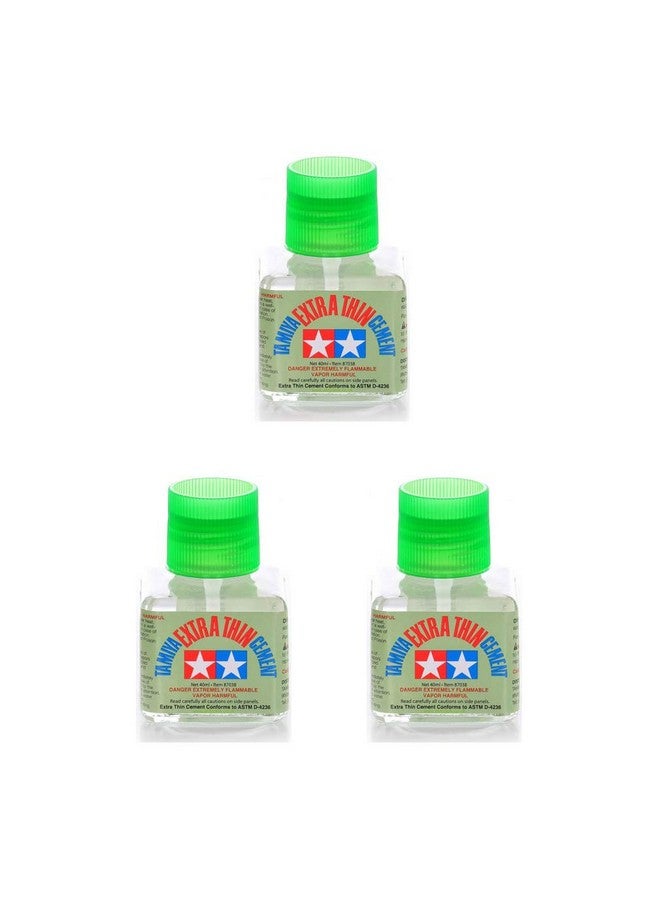 87038 Extra Thin Cement Glue Fine Tip 40Ml (3 Pack)