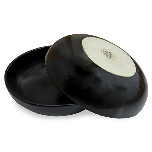 RoRo 8" Handmade Ceramic Pasta Bowls – Matte Black, Set of 2 Artisan Serving Bowls, Perfect for Pasta, Salad, Cereal, Noodles, Microwave, Oven & Dishwasher Safe - Image 4