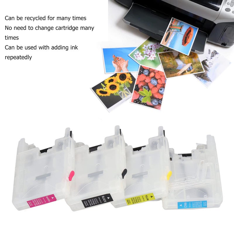 YWBL WH 4 حزمة خراطيش حبر قابلة لإعادة التدوير أسود أزرق أرجواني أصفر متوافق مع النماذج العالمية - Image 5