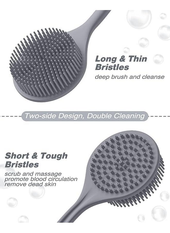 Sndyi SNDYI Premium Soft Silicone Back Scrubber Shower Bath Body Brush with Long Handle Back Scrubber | BPA-Free | For Men and Women (BLACK)  - Image 4