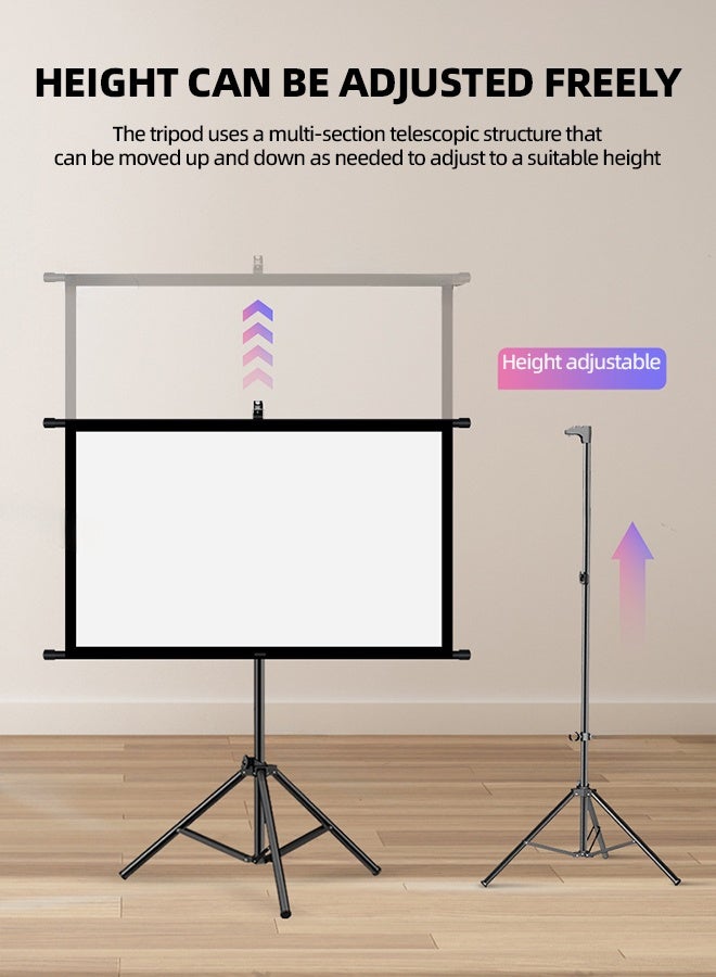 VINNYSEN 120 Inch ALR Projection Screen with Stand Portable Outdoor Projector Screen 4K HD 16:9, Anti-Light & Wrinkle-Free Movie Screen for Home Theater, Camping & Wall Mounted Use, with Tripod - Image 3