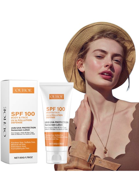 Spf100 Body&Face UV&Pollution Defense for Anti-Aging Moisturizing Sunscreen Cream SPF++ UVB
