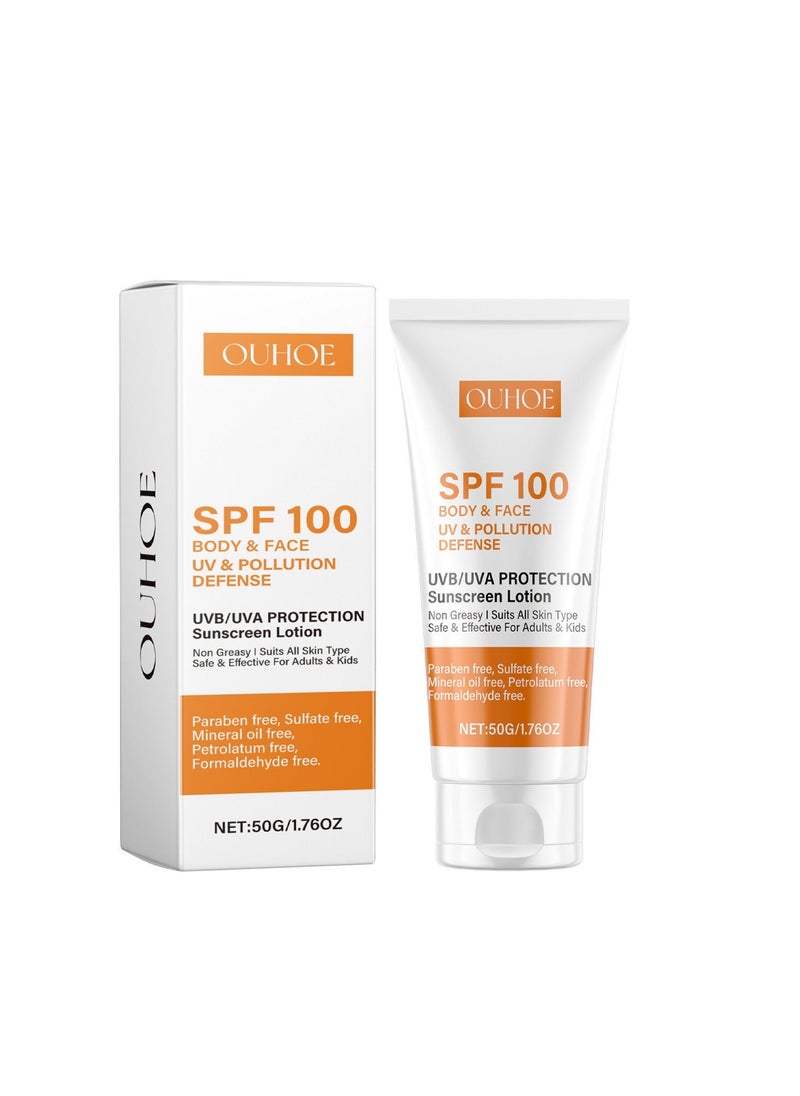 OUHOE - Spf100 Body&Face UV&Pollution Defense for Anti-Aging Moisturizing Sunscreen Cream SPF++ UVB - Image 1