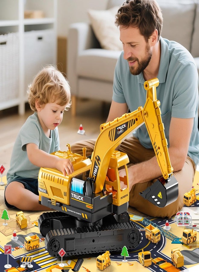 KIZONLY ألعاب حفارات البناء من كيزونلي للأولاد من 3 إلى 5 سنوات - مسارات سباق حفارات هندسية مع رافعة حفارة، وألعاب سيارات رملية مع صوت وإضاءة، وهدايا عيد ميلاد للأطفال الصغار من الأولاد والبنات من عمر 3 إلى 6 سنوات - Image 2
