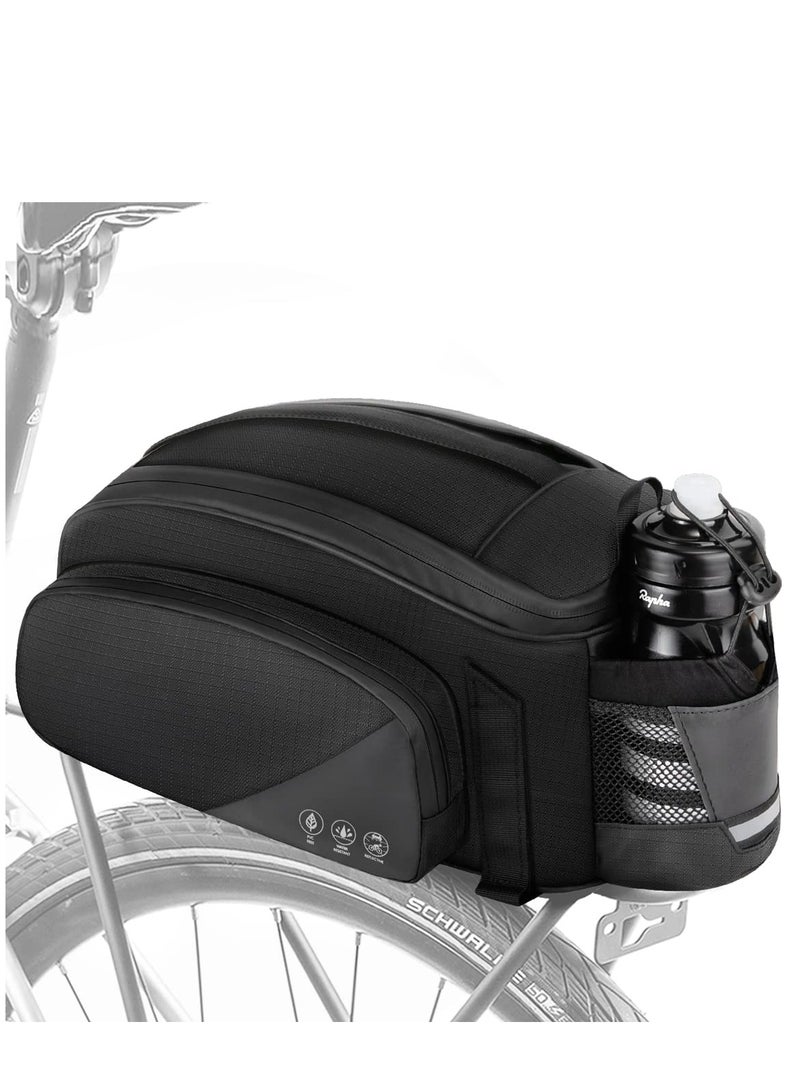 SYOSI Bicycle Rack Bag, 12L Multifunctional Waterproof Reflective Bicycle Rear Seat Bag Cycling Bike Rack Seat Bag Rear Trunk Pannier Backseat Bag Handbag Shoulder Bag  - Image 1