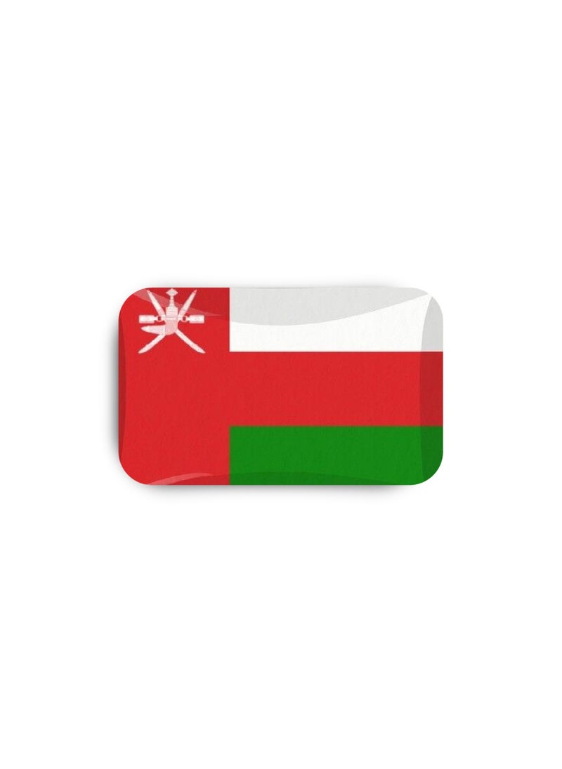 971MEDIA - Oman Flag - Metal Badge Epoxy Coated with Magnetic Pin that Doesn't Tear Clothes - Image 1