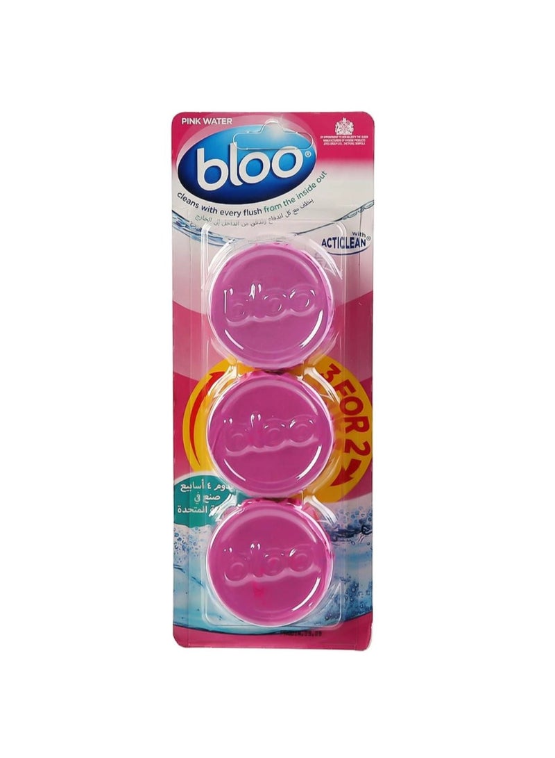 bloo Twin Blocks In-Cistern Toilet Cleaner Pink Pack of 3