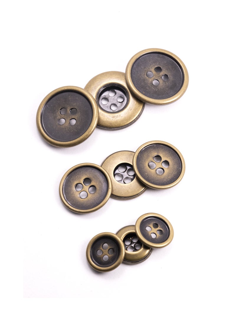 26pcs Round Metal Button Set. Sewing metal Button for Unisex. (Bronze Color) - Image 1