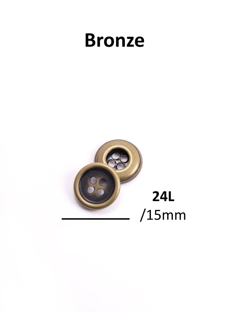26pcs Round Metal Button Set. Sewing metal Button for Unisex. (Bronze Color) - Image 3