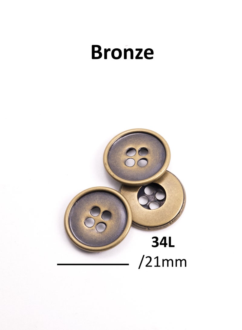 26pcs Round Metal Button Set. Sewing metal Button for Unisex. (Bronze Color) - Image 4