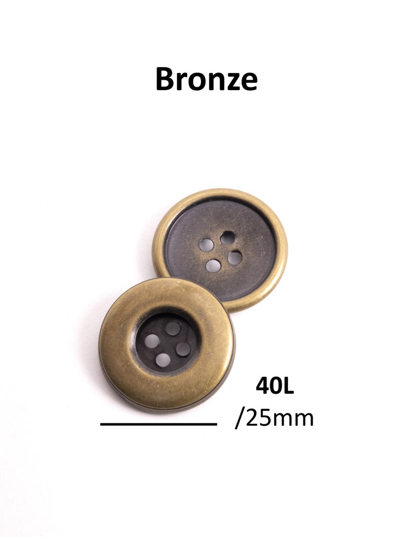 26pcs Round Metal Button Set. Sewing metal Button for Unisex. (Bronze Color) - Image 5