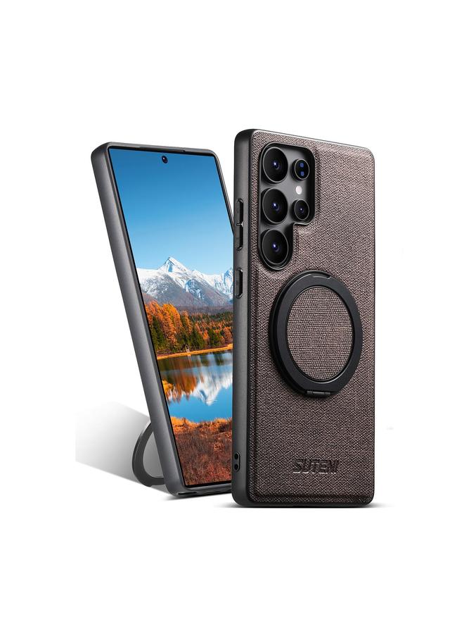 Suteni Case For Samsung Galaxy S25 Ultra 5G G3 Oil Wax 360 Rotation Holder MagSafe Back Phone Case - Image 1