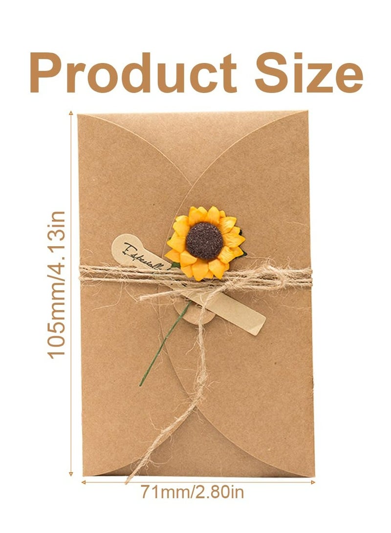 Oasisgalore Flower Thank You Card 4 Pack All Occasion Greeting Card Handmade Invitation Card with Envelopes  - Image 2