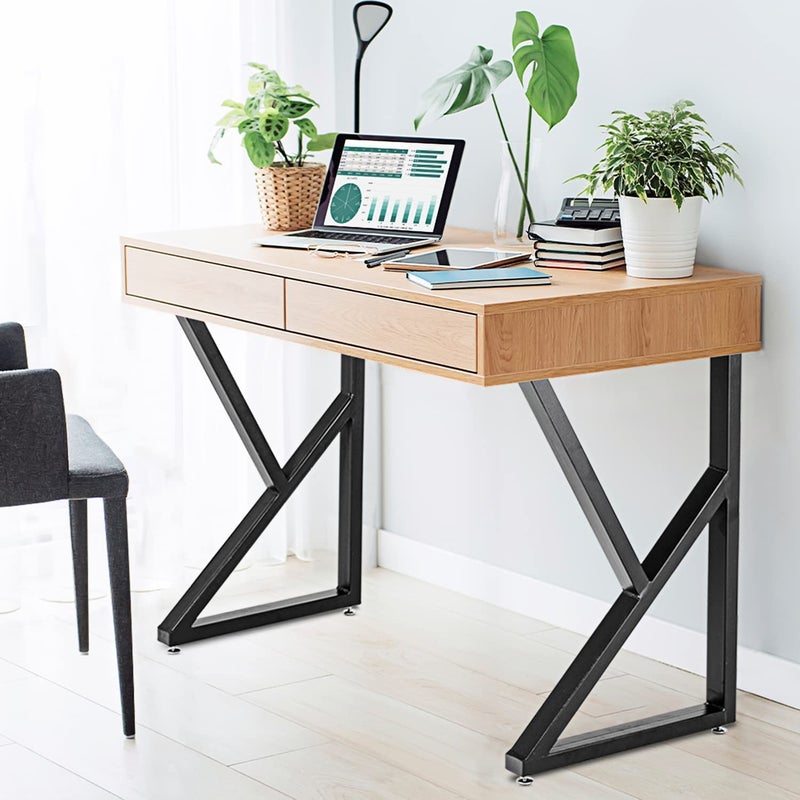 Cartvilla Cartvilla 2PCS Table Legs Metal 28 Height 177 Width Industrial Modern DIY Desk Legs Heavy Duty Steel Furniture Legs for Desk Bench and Tables only Legs - Image 2