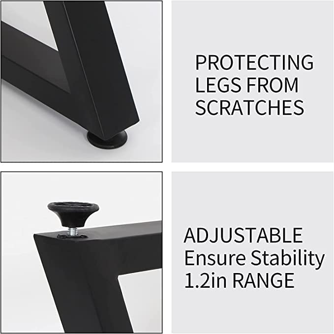 Cartvilla Cartvilla 2PCS Table Legs Metal 28 Height 177 Width Industrial Modern DIY Desk Legs Heavy Duty Steel Furniture Legs for Desk Bench and Tables only Legs - Image 4