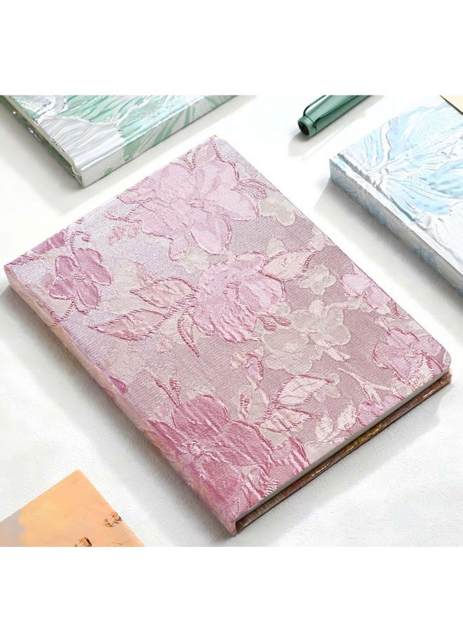 ipoul Pink Notebook, A5, Ruled Journal, Hardcover, Lay-flat, Embroidered Flower Journal, Beautiful Journal, Cute Notebooks for Women, Gift for Her, Writing Journal, Gratitude Journal, Peach Blossom - Image 3