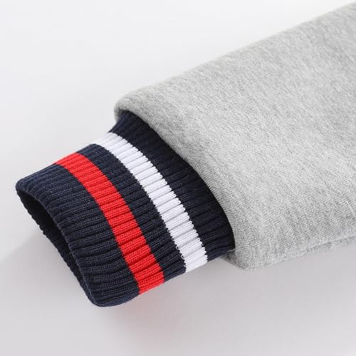 Bumeex Kids Boy's Jacket Hoodie Clothes Fall Winter Sherpa Fleece Lined Clothing Outfits Sweatshirt Navy/Grey/Red Size 8-9 Years - Image 4