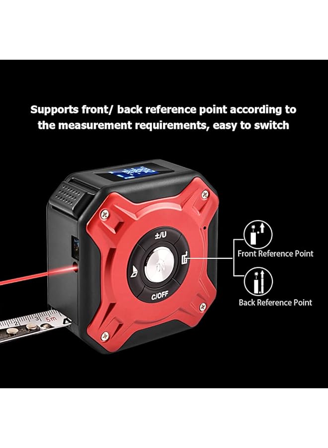 erorex 3 In 1 Laser Tape Measure Digital Ranger Finder 16Ft Measuring Tape 131Ft Multi Function Laser Measure Distance Area Volume Pythagorean Unit Switching Data Storage - Image 5