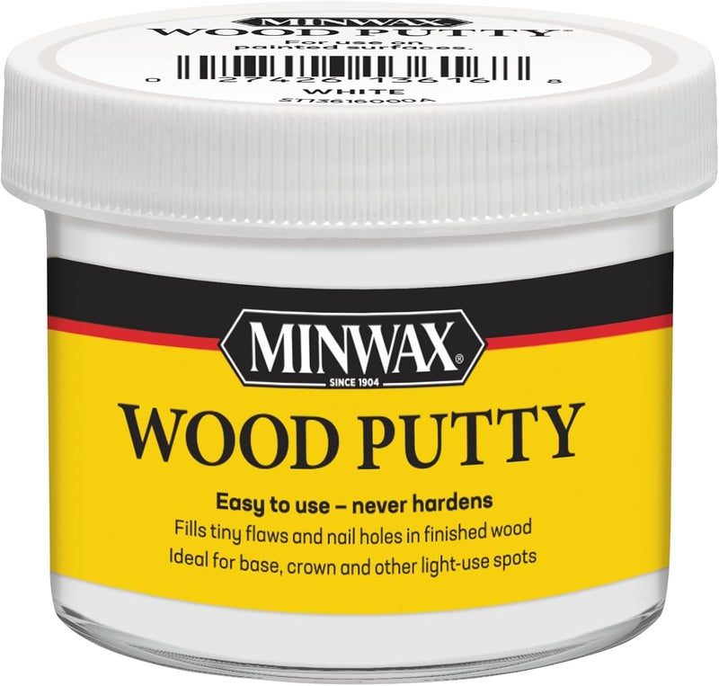 Minwax Wood Putty - 3.75 oz, White, Non-Hardening Repair Putty for Wood - Image 1