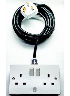 Hassan Hassan Double Socket Extension Cord 13A With Wall Attachment  - Image 1