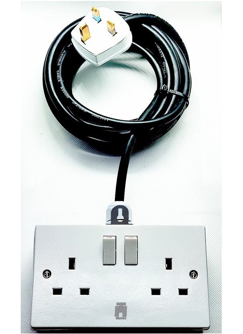 Hassan Double Socket Extension Cord 13A With Wall Attachment