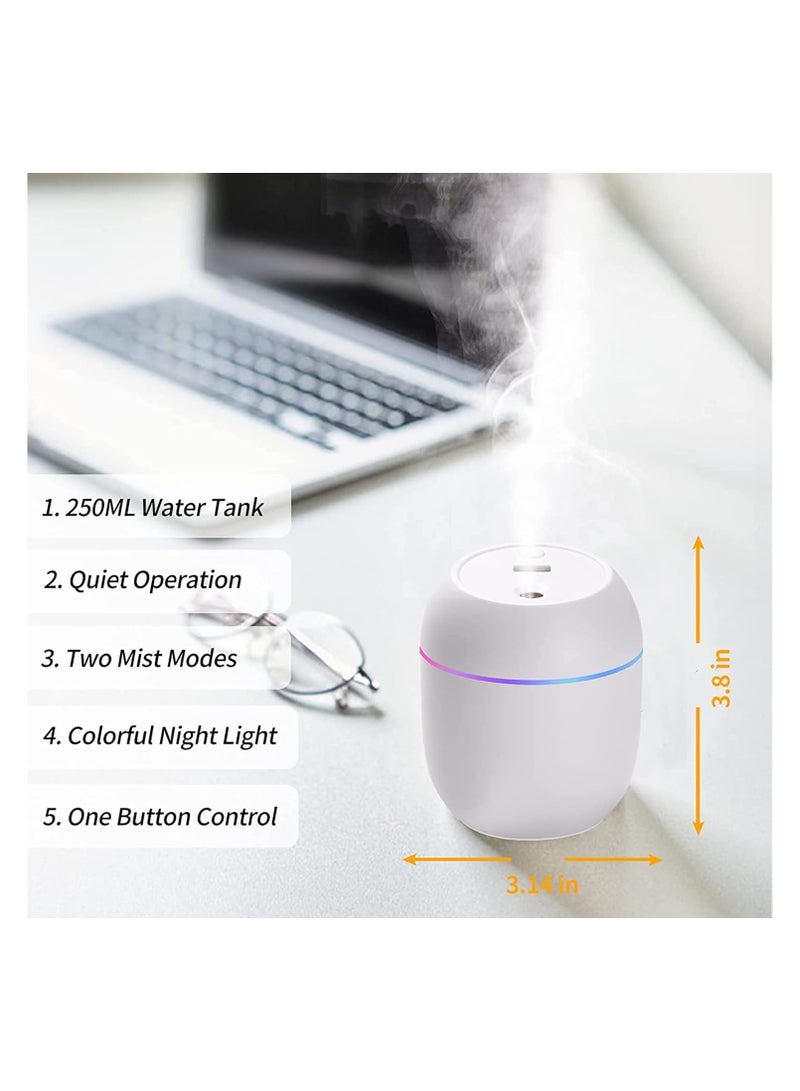 Mini Air Humidifier for Bedroom with 7 Color LED Night Light, Quiet and Sleep-Friendly Air Humidifier with Night Light Function and 2 Mist Modes - Image 5