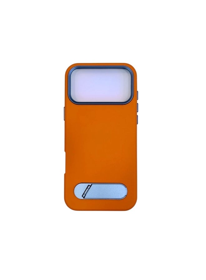 Maxora Iphone 17 Pro Max Leather Case with Kickstand, Orange - Image 1