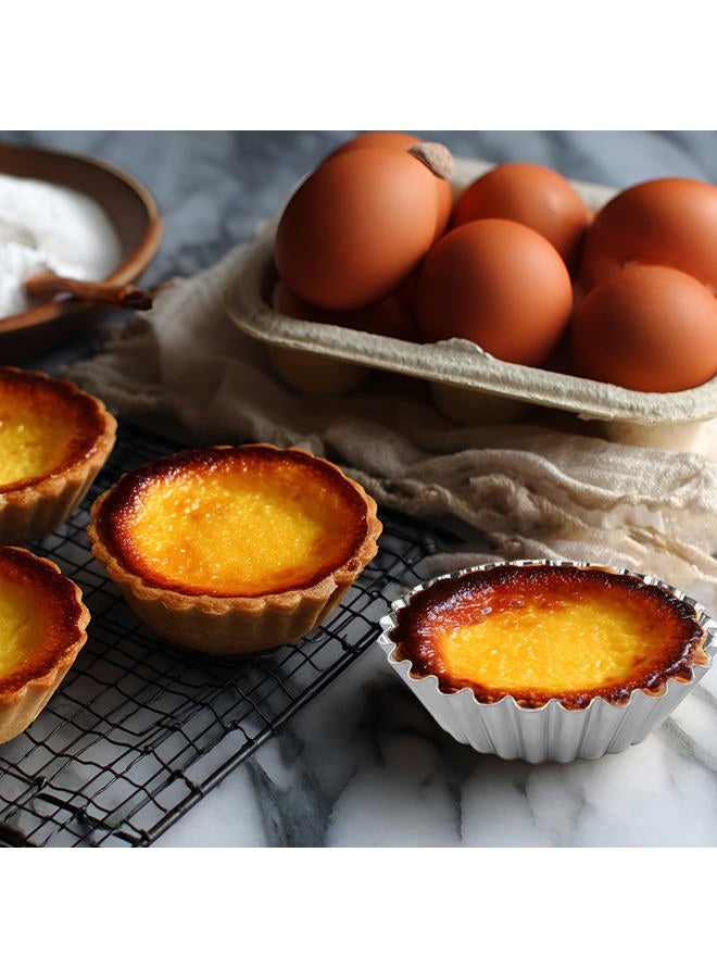 MXYEVL 35Pcs Mini Tart Pans Egg Tart Mold, 2.75" Aluminium Mini Pie Tins Reusable Tart Pans for Baking - Image 5