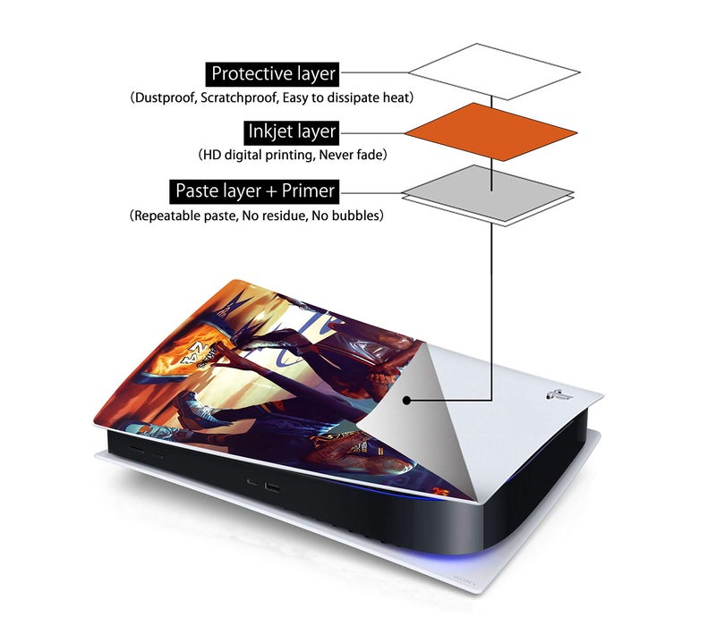 PEYANZ Vinyl Skin Compatible with PS5 (Digital Edition) | HD Print, Scratch Resistant, Bubble-Free Application - Image 3
