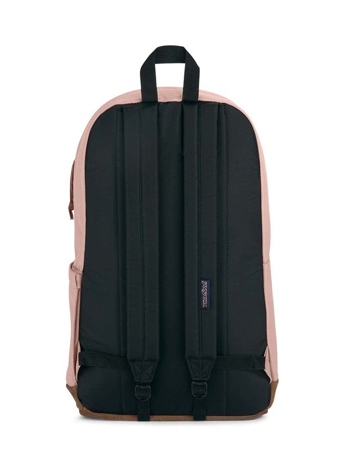 جان سبورت حقيبة ظهر JanSport Right Pack - حقيبة مدرسية، أو حقيبة سفر، أو حقيبة عمل، أو حقيبة كمبيوتر محمول بقاعدة من جلد الغزال وجيب لزجاجة الماء، لون وردي ضبابي - Image 2