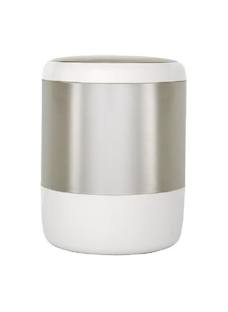 Primanova Lima Easy to Access Swing Lid Waste Bin White and Silver 6 Liter