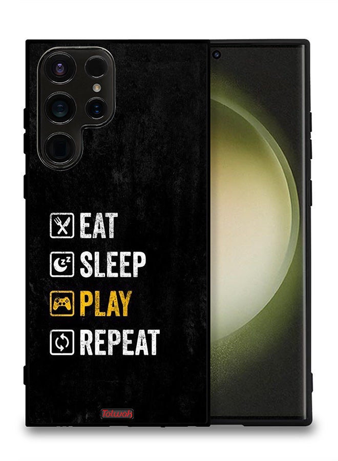 Tolwak غطاء حماية لجهاز سامسونج جالكسي S23 ألترا 5G - كل ما عليك فعله هو الأكل والنوم واللعب والتكرار - Image 2